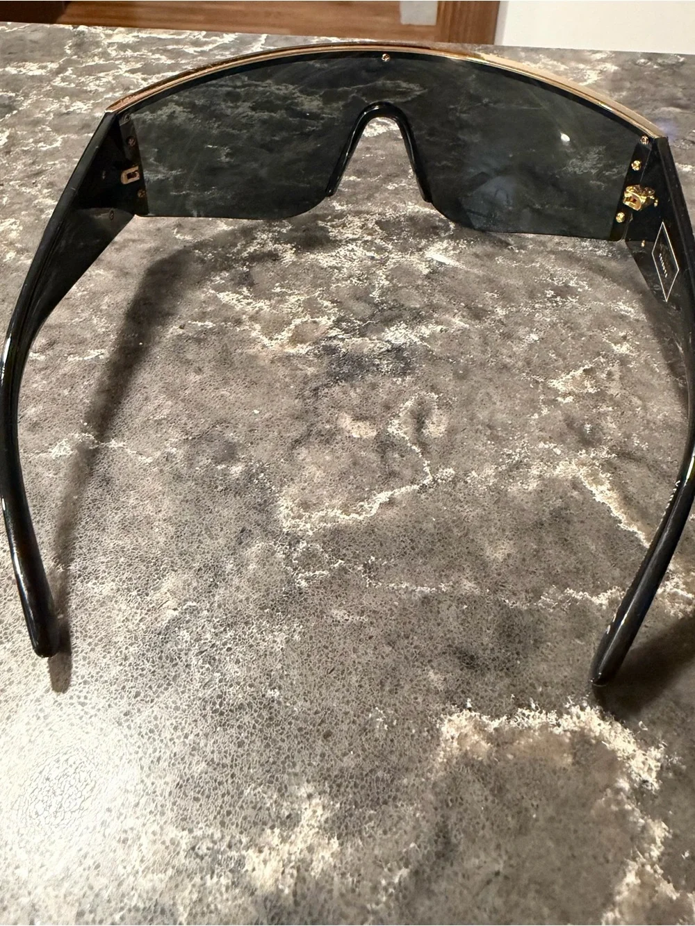 VERSACE 2197 TRIBUTE SHIELD Black Silver Mirror VE2197 Unisex Visor Sunglasses